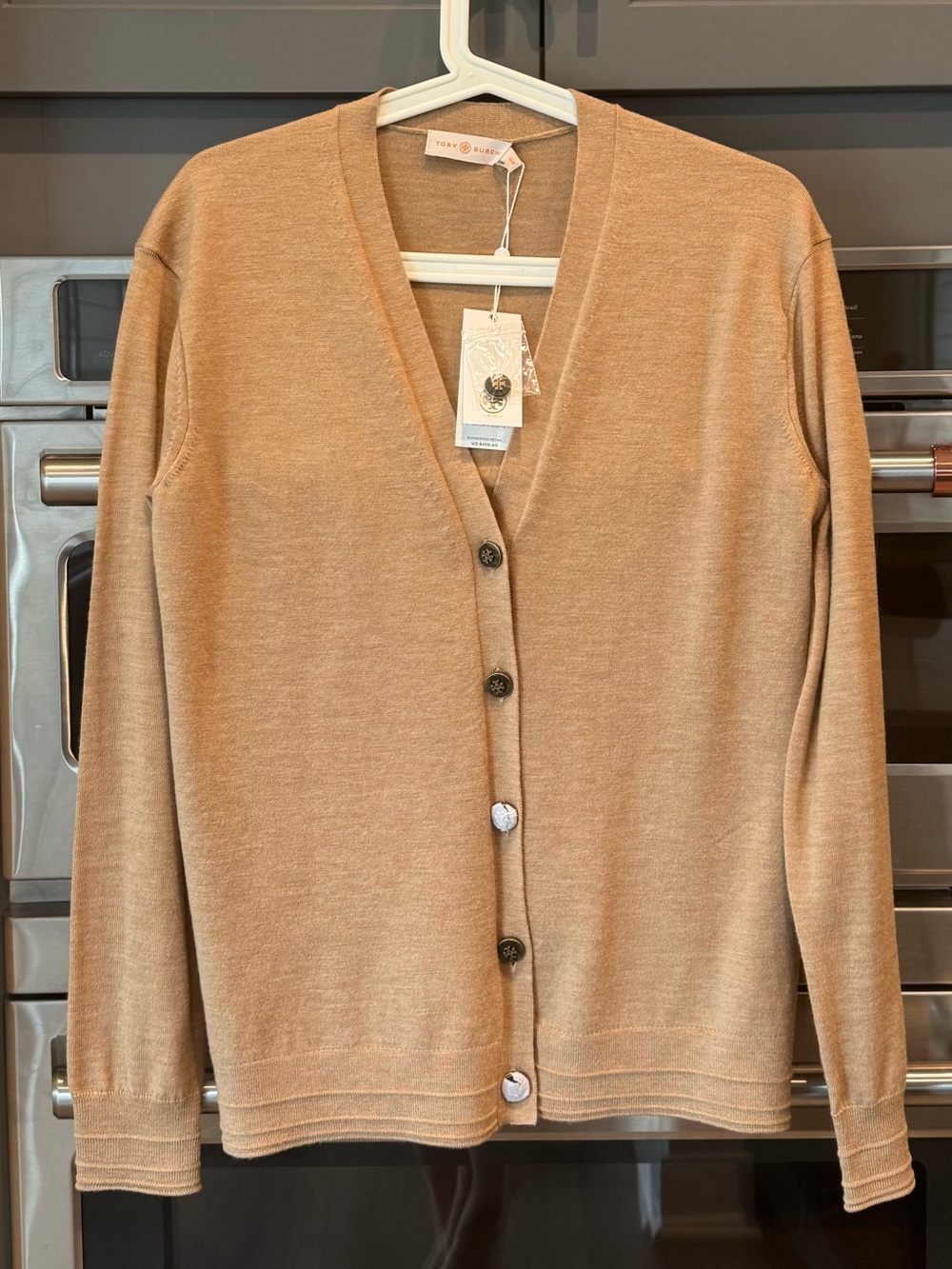 NWT Tory Burch Madison Button-Front V-Neck Wool Blend Cardigan